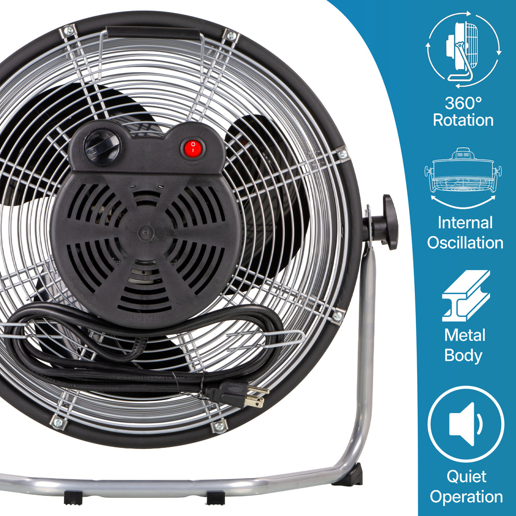 14 in. Internal Oscillating Floor Fan