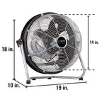14 in. Internal Oscillating Floor Fan