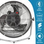 18 in. Internal Oscillating Floor Fan