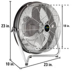 18 in. Internal Oscillating Floor Fan